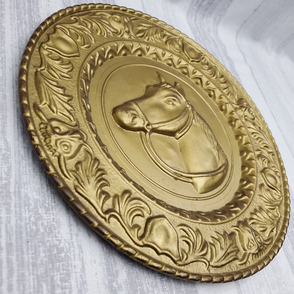 Vintage Brass Horse Wall Plate - A * - Picture 3 of 11